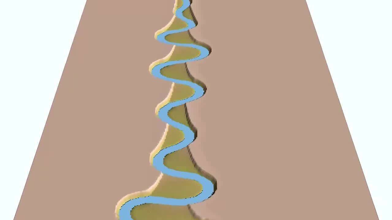 地理动画视频,14秒看懂河流地貌发育的全过程