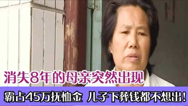 儿子意外身亡,消失8年的母亲霸占45万抚恤金,连丧葬费都不愿出