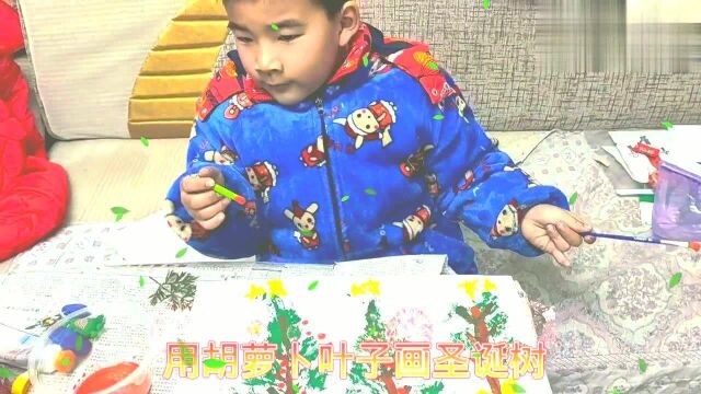 幼儿园种的莴笋,儿子舍不得吃,用来作画,猜猜画的是什么?