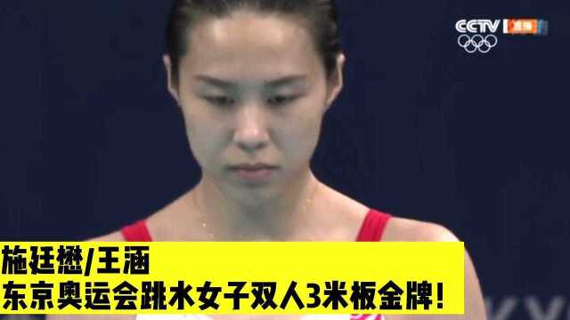 强强联手 “梦之队”圆梦东京 施廷懋王涵夺得跳水女子双人3米板金牌