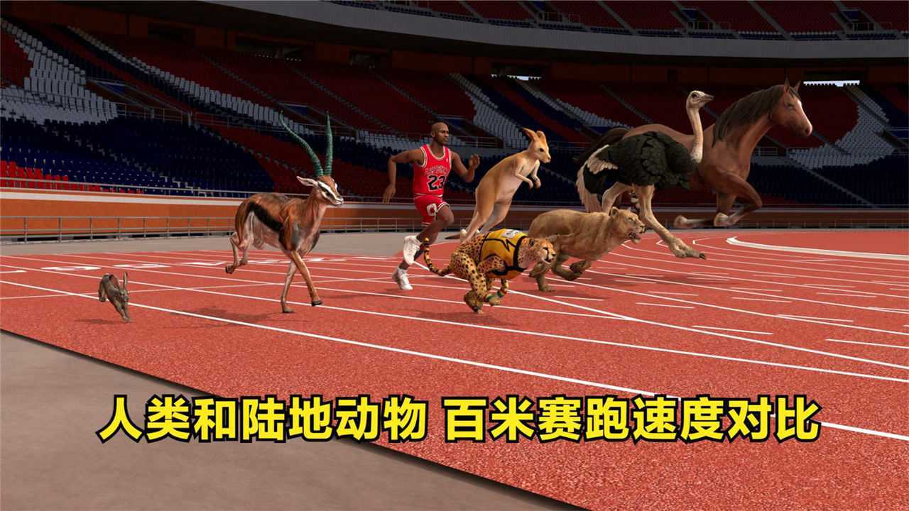 人类和陆地动物大pk百米赛跑速度对比输得太难看