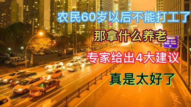 农民60岁以后不能打工了,那拿什么养老呢,专家给出了4大建议,真是太好了