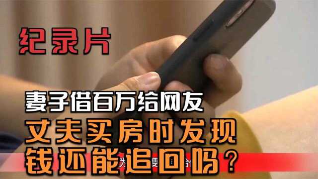 丈夫发现近百万存款一分不剩,竟是妻子借给了网友,还能追回?