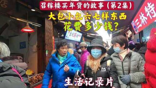 生活记录片|3个上海阿姨在人山人海召稼楼,大包小包买了啥年货?花费多少钱?