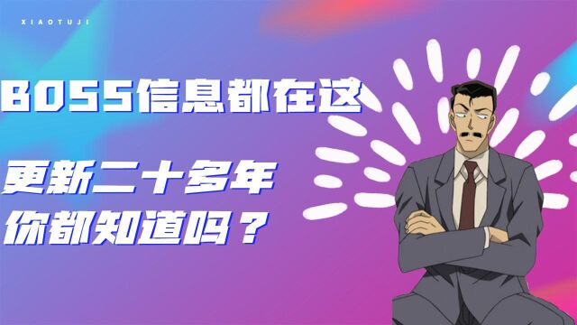 柯南BOSS的所有信息基本都在这里,更新二十多年,你都知道吗?