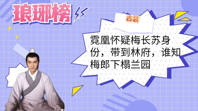 霓凰怀疑梅长苏身份,带到林府,谁知梅郎下榻兰园