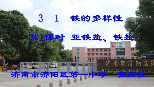 【课堂实录】探究铁盐和亚铁盐的性质济南市济阳区第一中学张庆柱