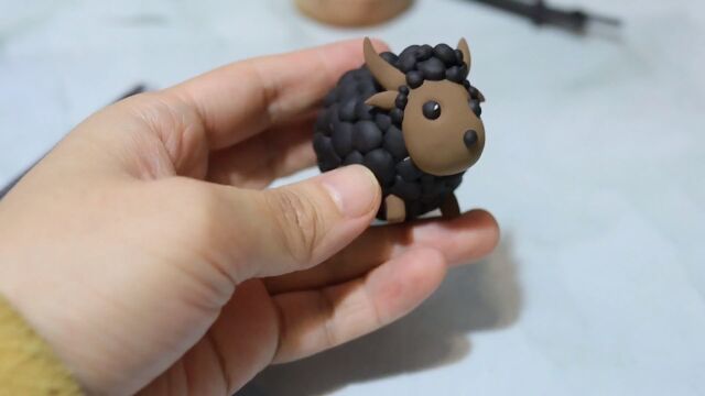 新手向超轻粘土教程,卡通羊制作过程