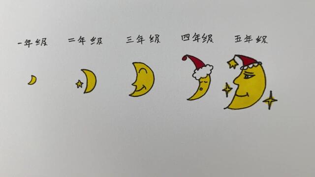 月亮变化的简笔画图片