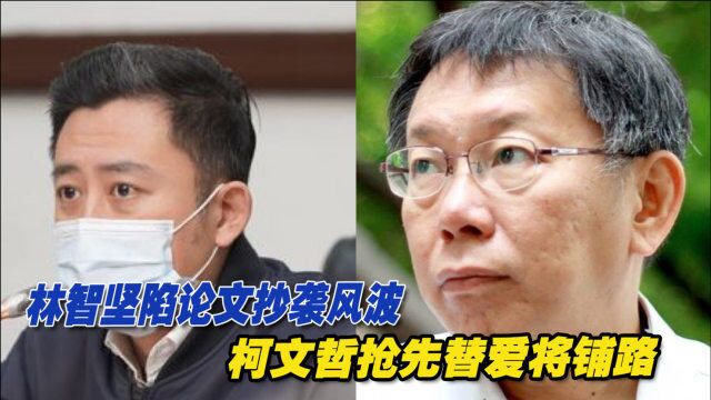 林智坚陷论文抄袭风波重伤民进党选情,柯文哲抢先替爱将铺路