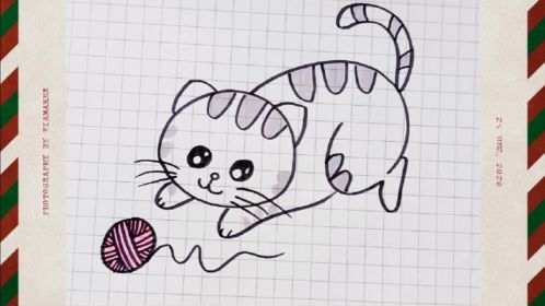 小花猫简笔画小动物图片