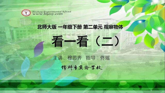 2.2 北师大 数学 一年级下册 第二单元 观察物体 看一看(二)