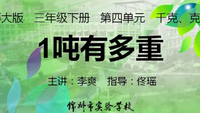 4.2 北师大 数学 三年级下册 第四单元 千克、克、吨 1吨有多重