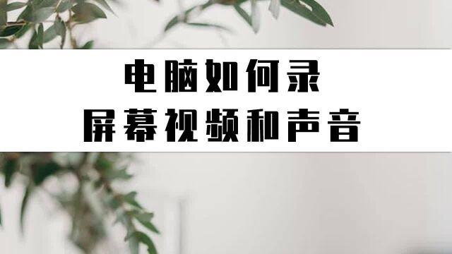 电脑如何录屏幕视频和声音?简单的陆屏幕视频小技巧学起来