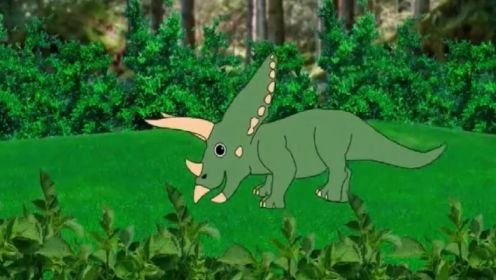 侏罗纪恐龙动画系列：霸王龙三角龙吃食物进化