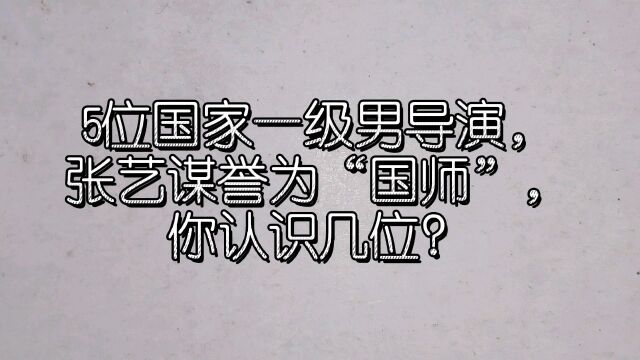 5位国家一级男导演,张艺谋誉为“国师”,你认识几位?