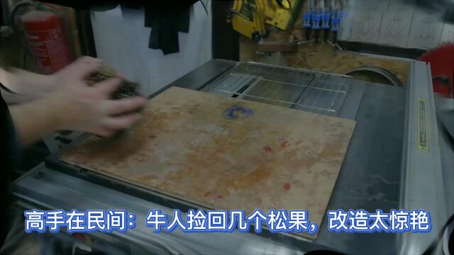 高手在民间:牛人捡回几个松果,加工成精美工艺品