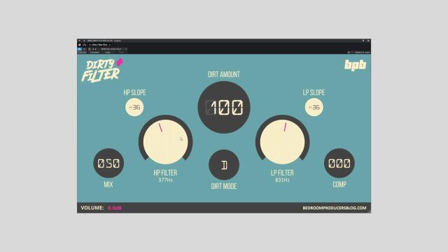 FREE Filter Distortion VST Plugin  BPB Dirty Filter Plus