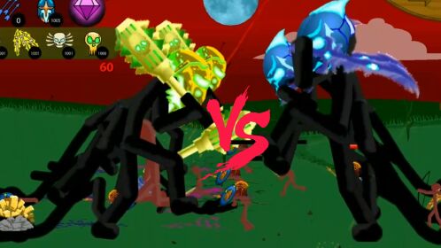 火柴人战争魔改版:金绿狮鹫大帝对阵寒冰银角大王