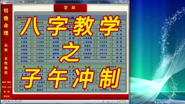 【明微八字命理】高级系统教程066[制用格]子午冲制