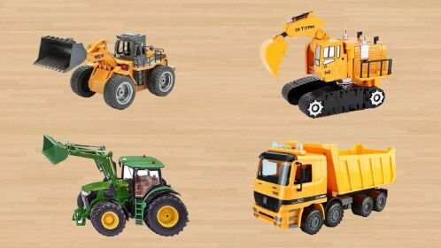 学习认识铲车 挖掘机运土车等工程车