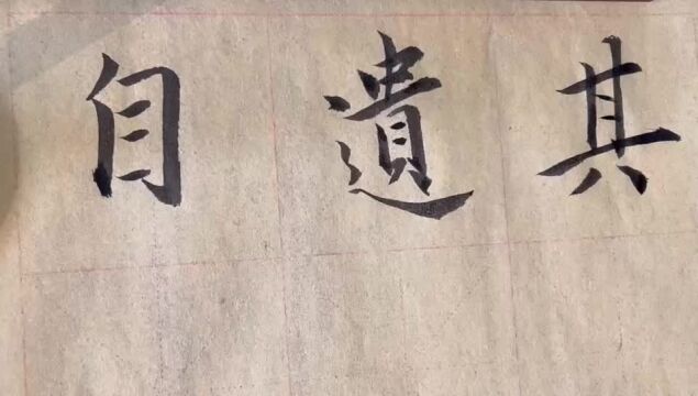 海滩毛笔字天天练习遗字的写法