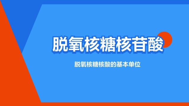 “脱氧核糖核苷酸”是什么意思?