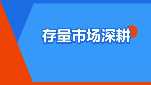 “存量市场深耕”是什么意思?