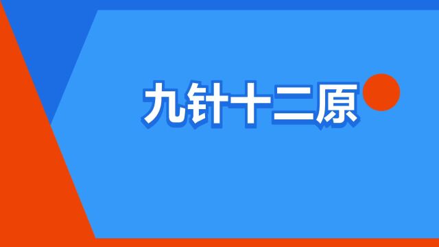 “九针十二原”是什么意思?