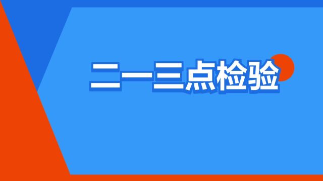 “二一三点检验”是什么意思?