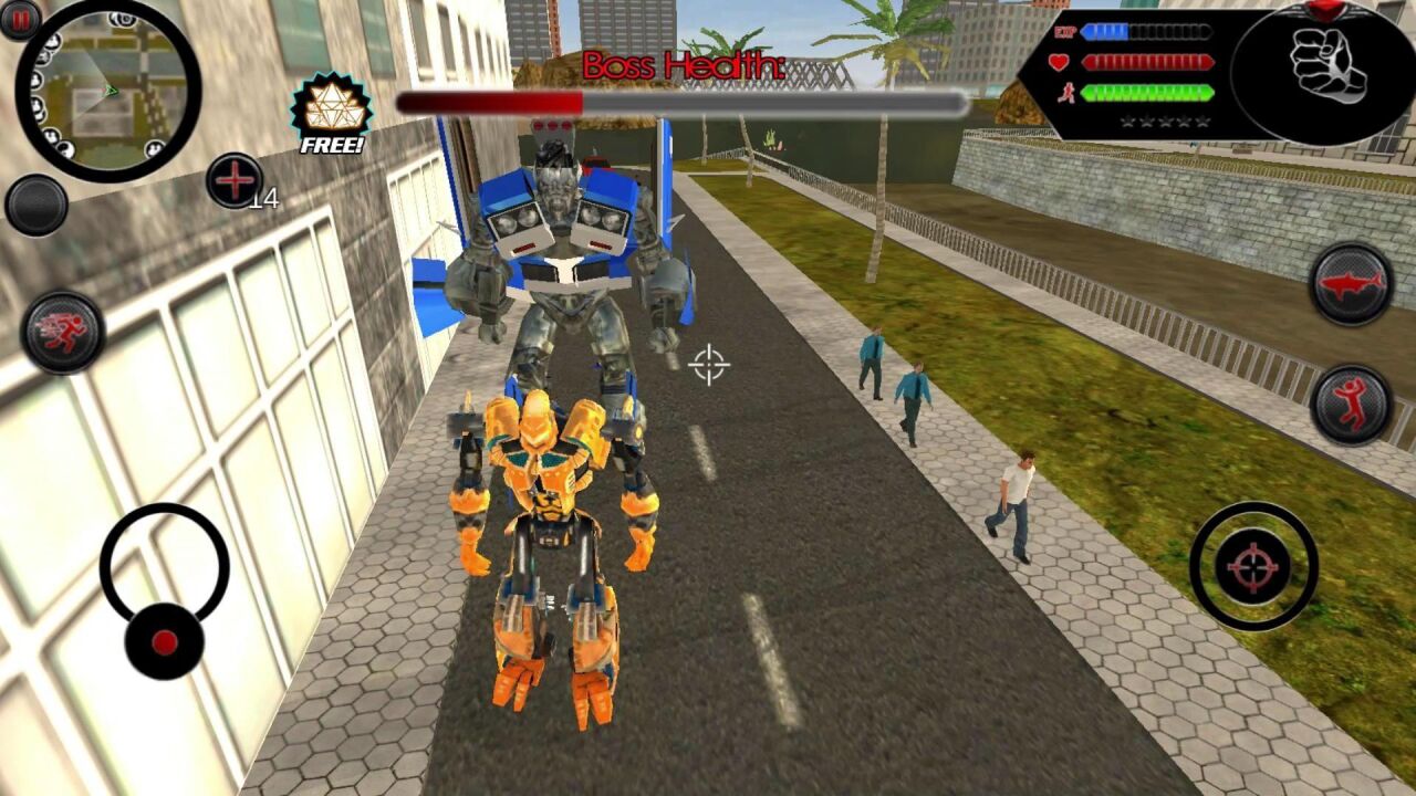 变形机器人英雄,大块头一路跟随