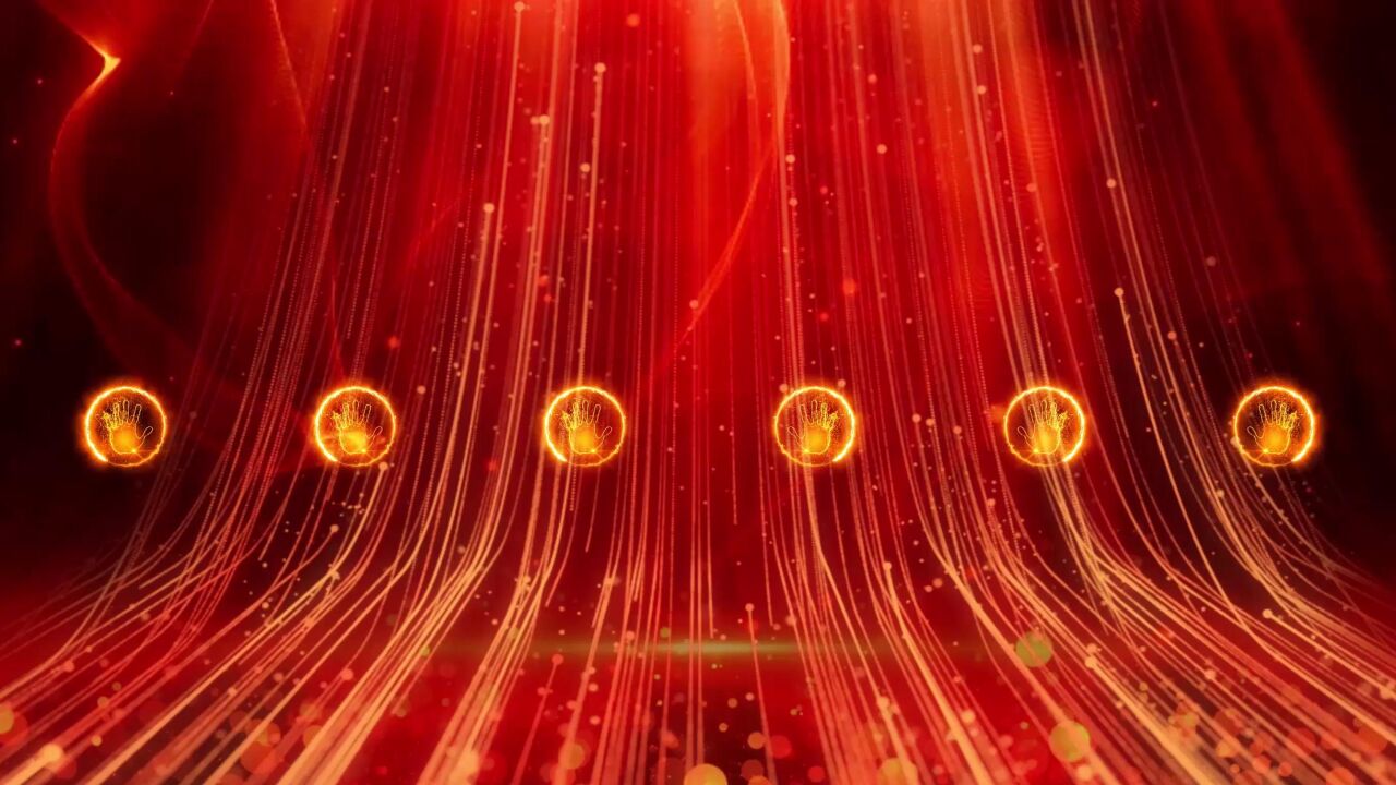 促消费启动仪式背景视频 红色手印启动开场视频