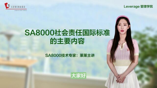 leverage供应链普及SA8000社会责任国际标准主要的几大内容.