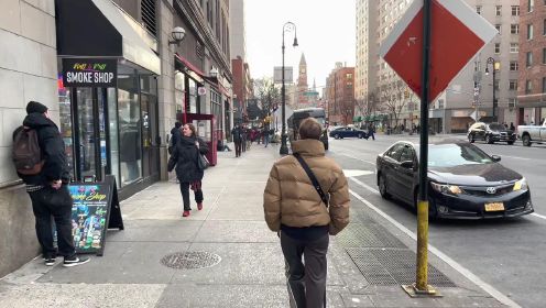 纽约市4k步行街--行走在纽约的街道上--美国旅游视频。#唐加文#