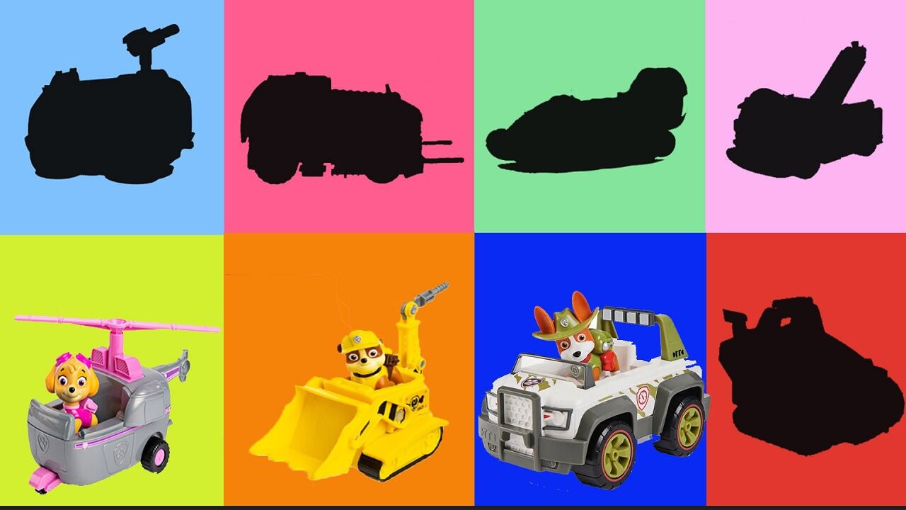 汪汪队工程车益智游戏,一起帮他们找到正确的影子吧!