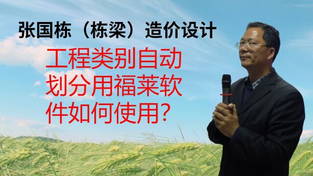 29.张国栋(栋梁)造价设计:工程类别自动划分用福莱软件如何使用?