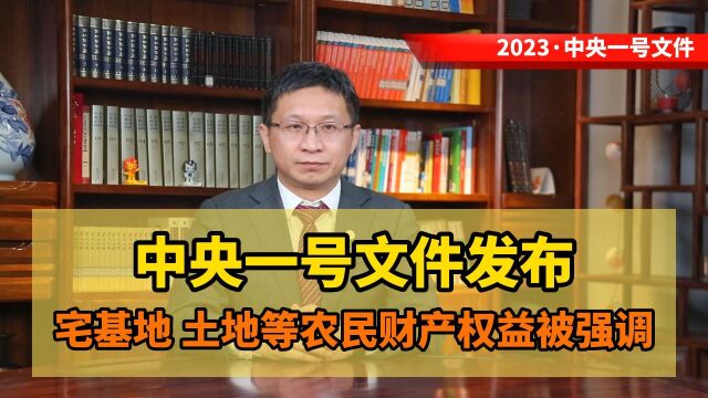 中央一号文件发布:宅基地、土地等农民财产权益被强调