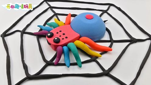  玩具动画：用太空沙制作彩色玩具小蜘蛛，整个过程真是太舒适了