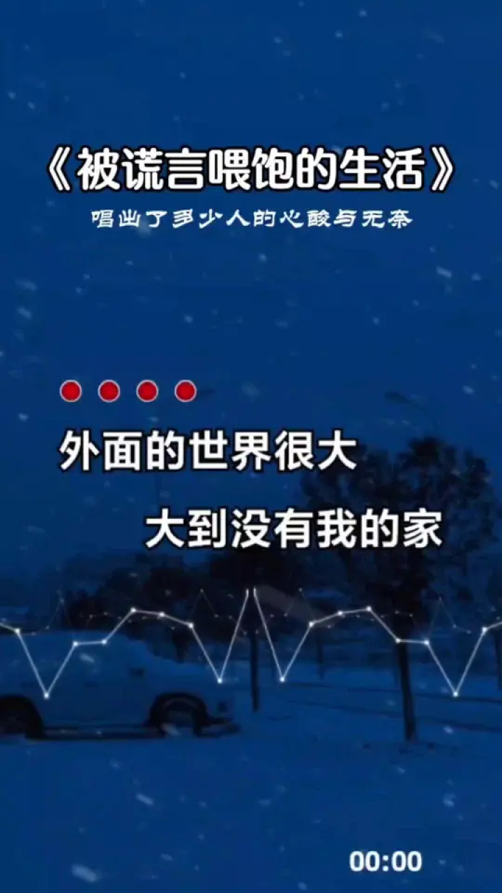 外面的世界很大,大到没有我的家#被谎言喂饱的生活 #歌词句句入心 #唱