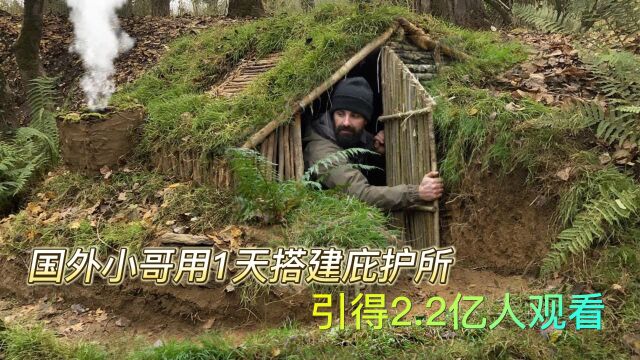 国外小哥荒野建造庇护所,引起2.2亿人围观,究竟是什么样的建筑