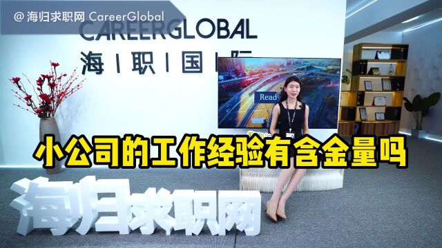 【海归求职网CareerGlobal】留学生找工作 | 小公司的工作经验有含金量吗