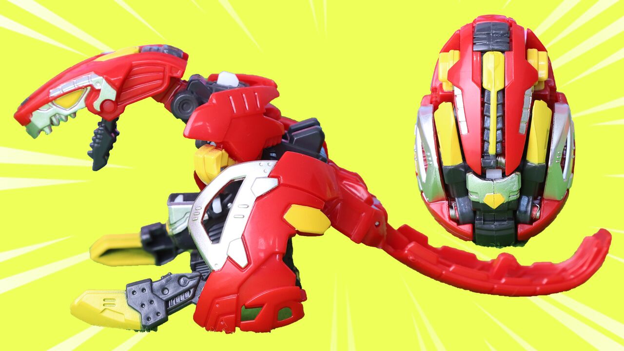 咖宝蛋神落地即刻变形提拉轰霸王龙变形蛋玩具