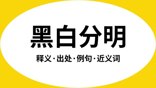 “黑白分明”是什么意思?