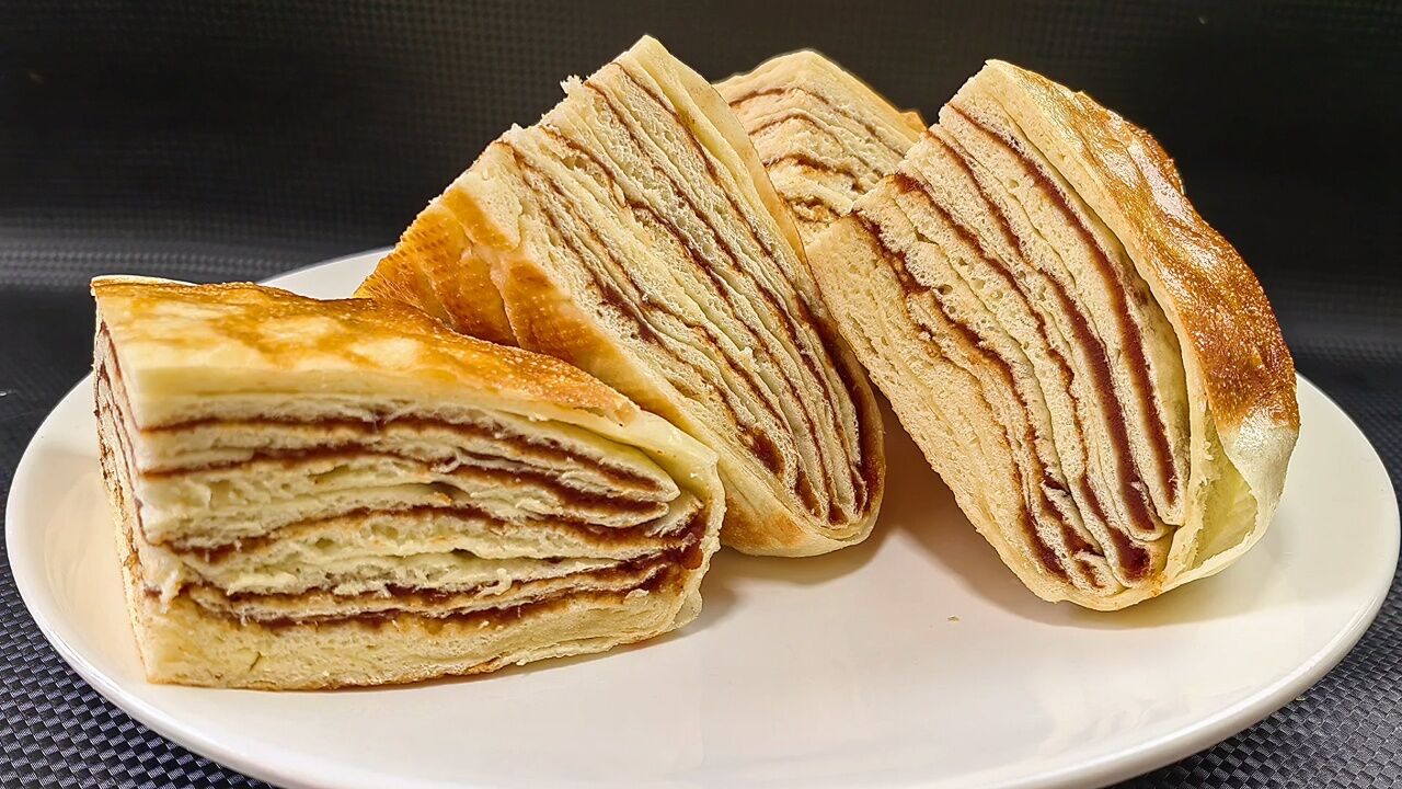 家里有面粉,试试做千层豆沙饼,蓬松暄软 好吃不腻,一点难度也没有