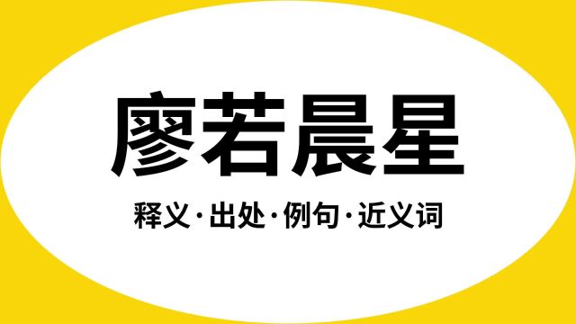 “廖若晨星”是什么意思?