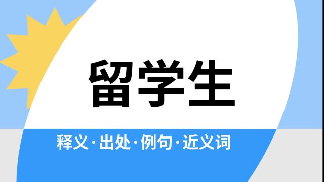 “留学生”是什么意思?