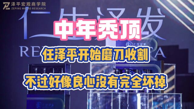 任泽平镰刀伸向中年秃顶男,不过公司法人是自己,说明良心还在