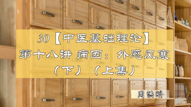 30【中医理论基础】第十八讲——病因:外感六淫(下)(上集)