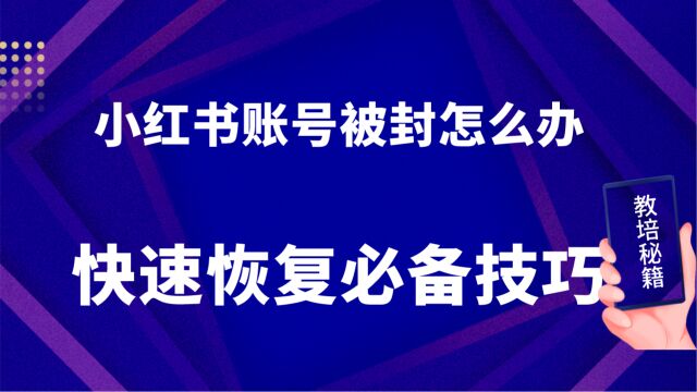 小红书账号被封怎么办?快速恢复必备技巧!