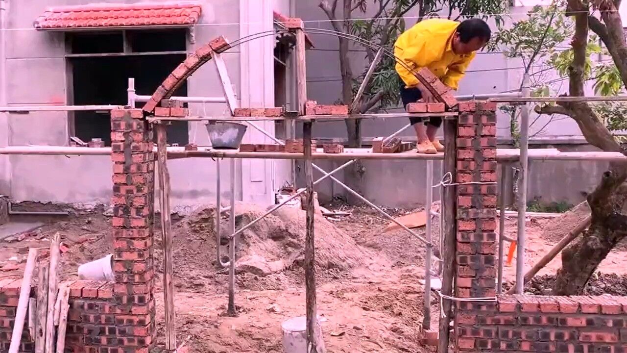 真是高端大气又实用围墙护栏农村自建房手艺人高手在民间建筑